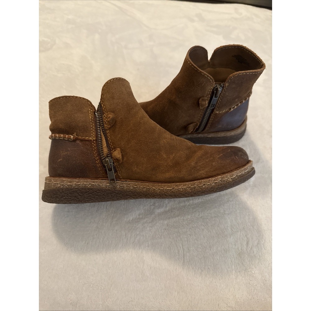 Born Women's Tavar Boots Soft Distressed Leather Glazed Ginger Brown Size 7.5